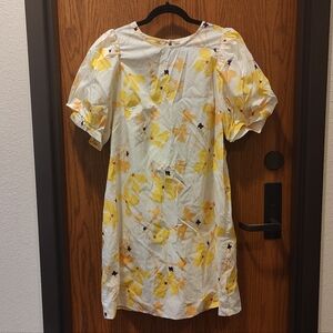 NWT a new day Yellow Floral Puff Sleeve Dress